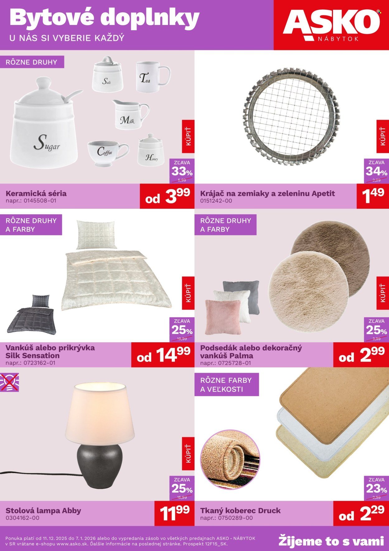 ASKO NÁBYTOK leták - Bytové doplnky za skvelé ceny (2025-12-11 - 2026-01-07) | 1