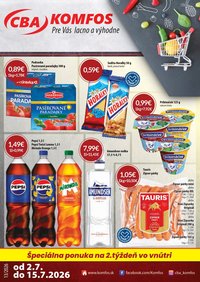 CBA KOMFOS leták - Aktuálna výhodná ponuka - nakúpiš opäť lacnejšie