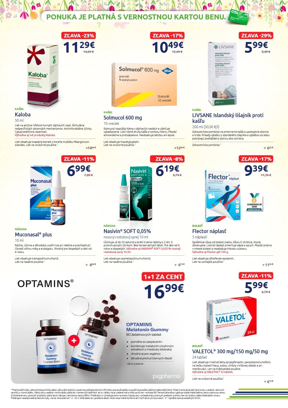 BENU LEKÁREŇ leták - Od stredy 1.4.2026 (2026-04-01 - 2026-04-30) | 2
