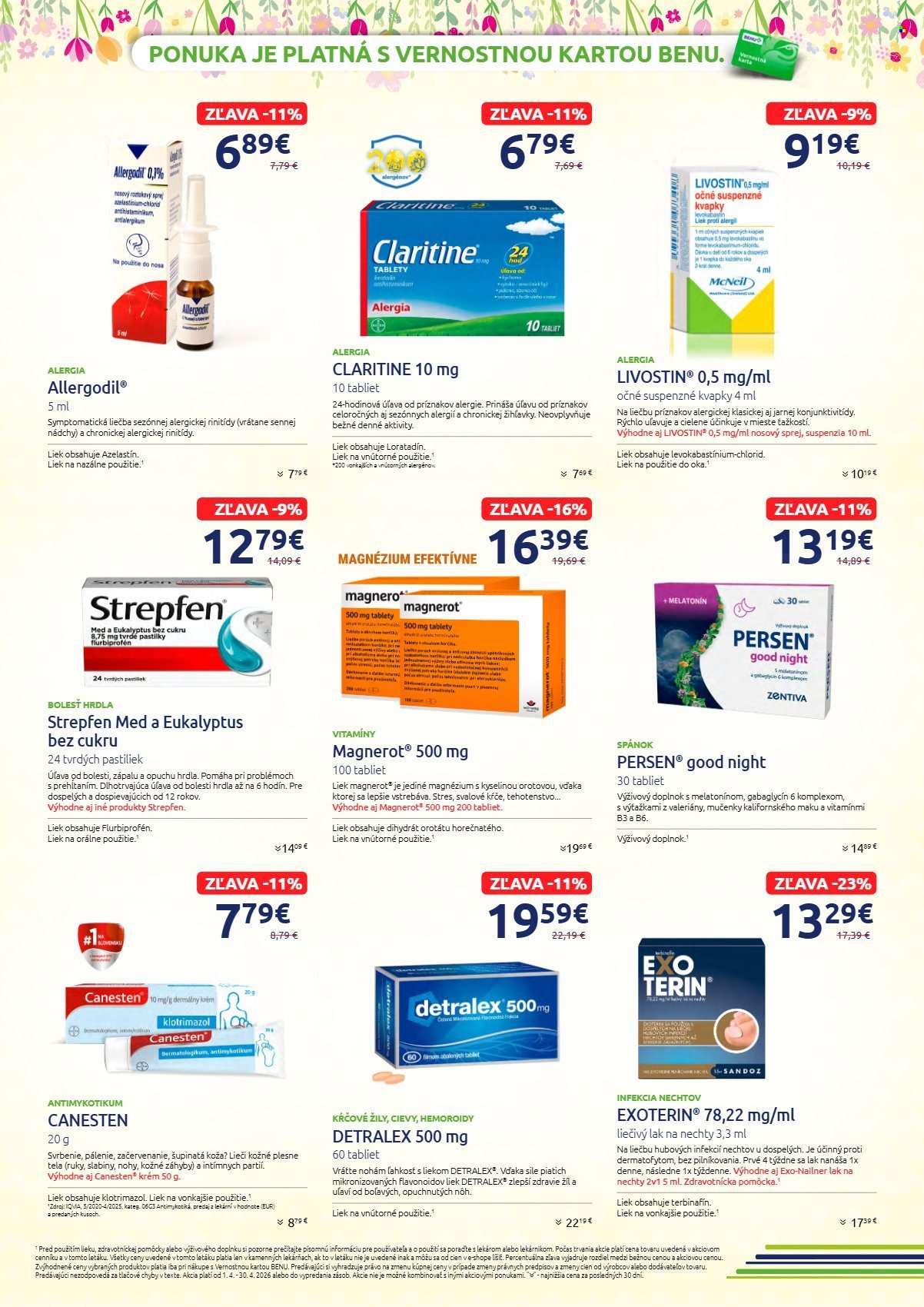 BENU LEKÁREŇ leták - Od stredy 1.4.2026 (2026-04-01 - 2026-04-30) | 3