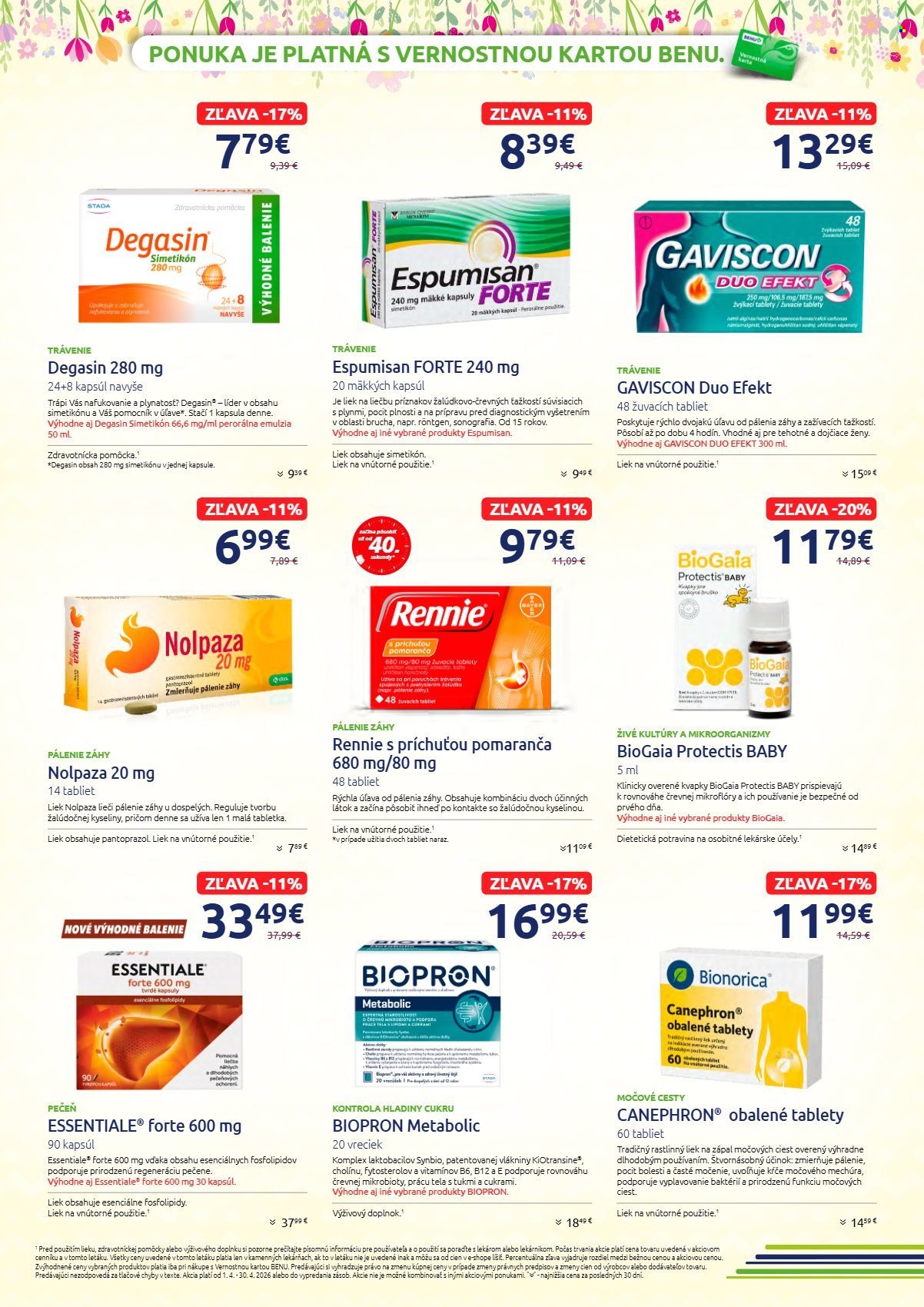 BENU LEKÁREŇ leták - Od stredy 1.4.2026 (2026-04-01 - 2026-04-30) | 4