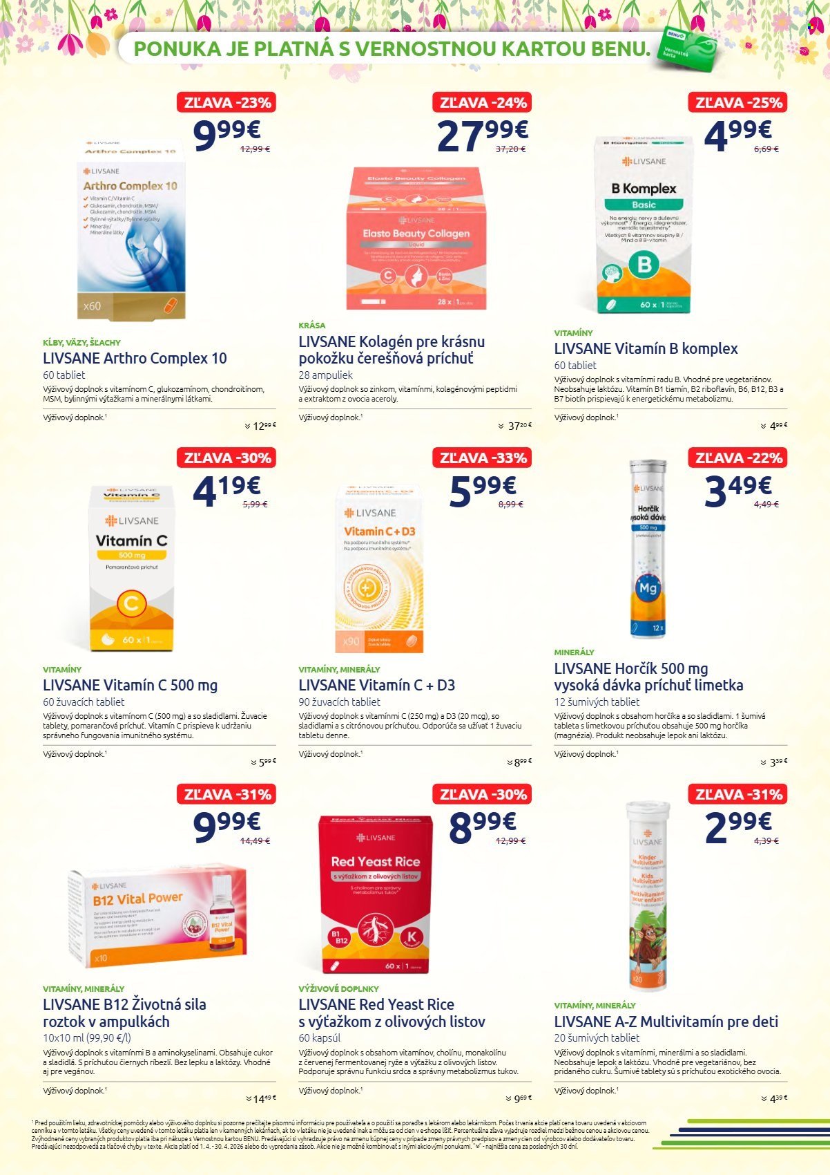 BENU LEKÁREŇ leták - Od stredy 1.4.2026 (2026-04-01 - 2026-04-30) | 6