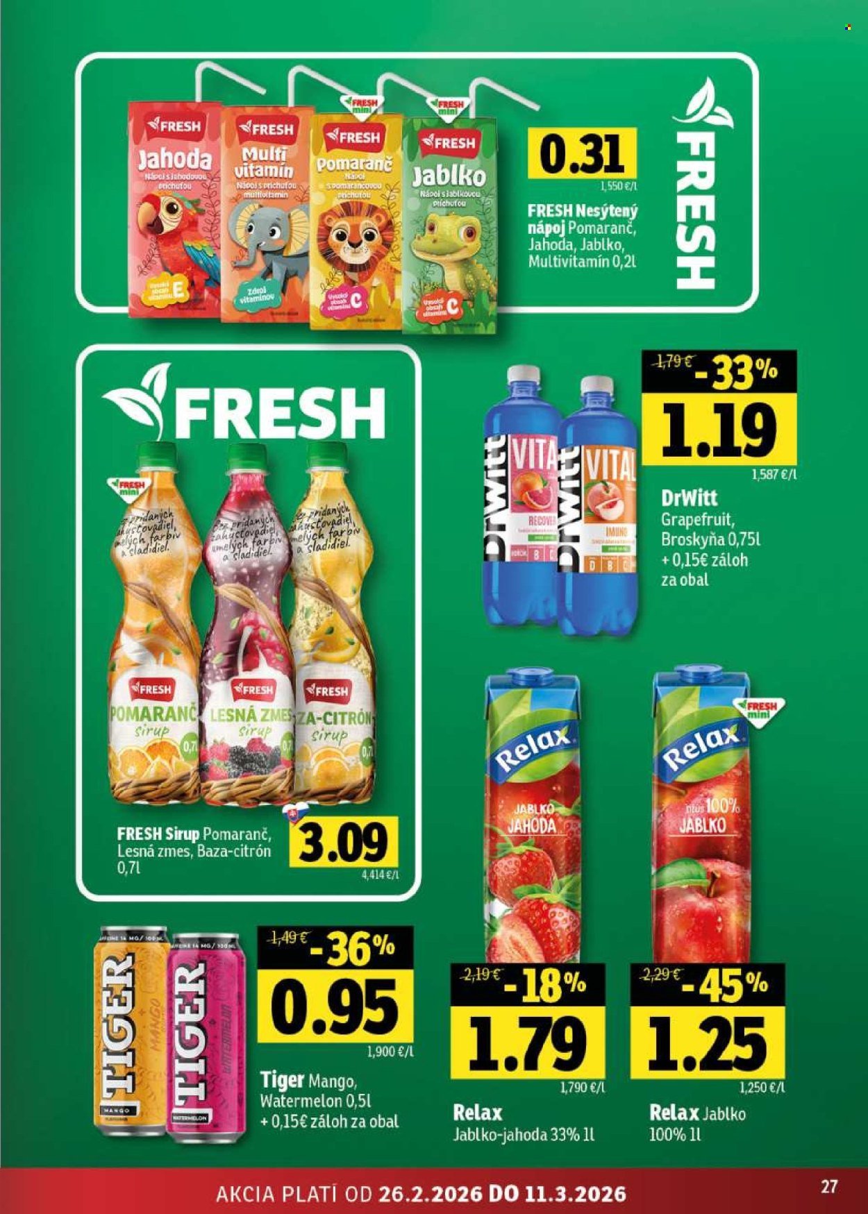 FRESH leták - Stredné a západné Slovensko (2026-02-26 - 2026-03-11) | 27