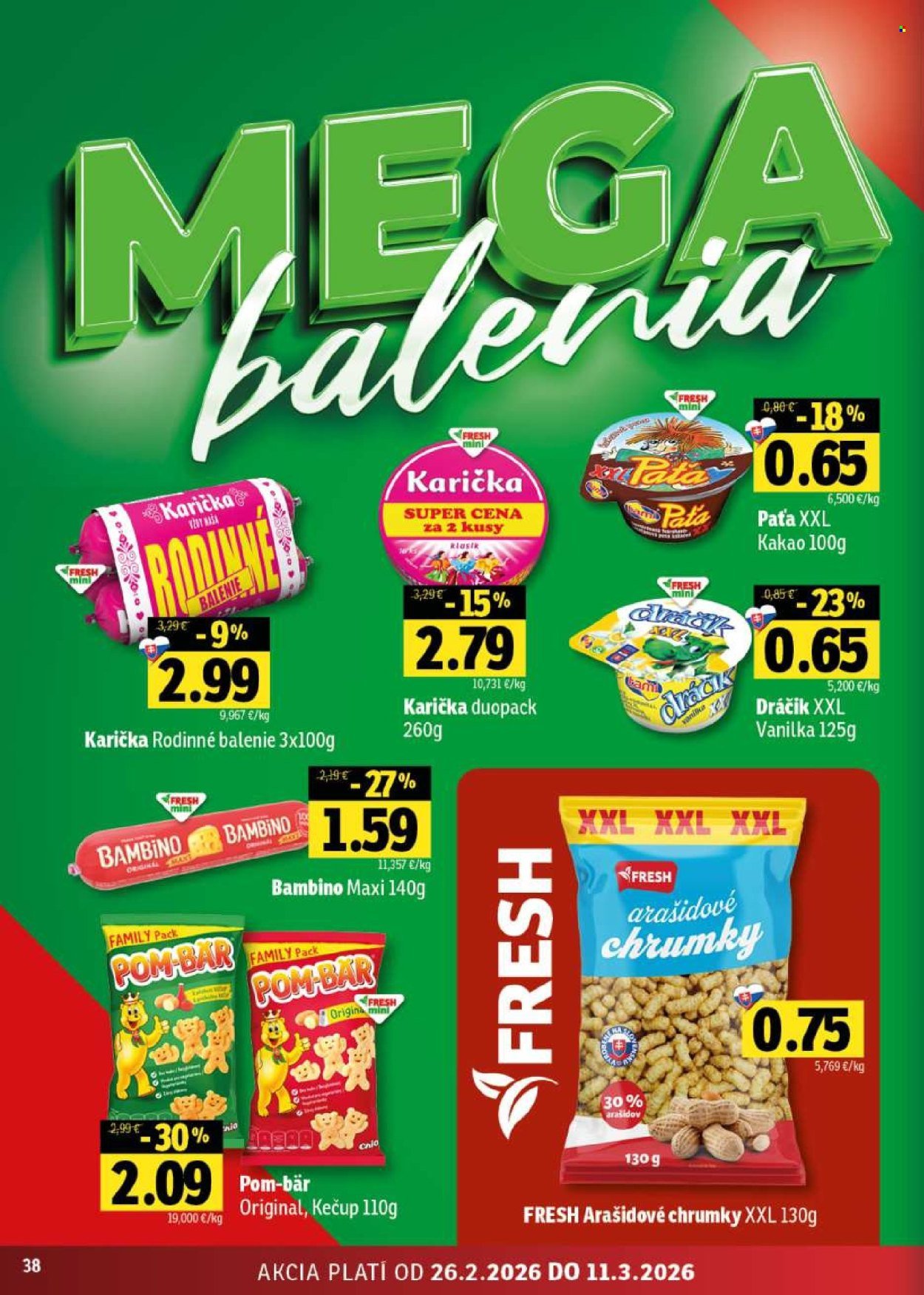 FRESH leták - Stredné a západné Slovensko (2026-02-26 - 2026-03-11) | 38