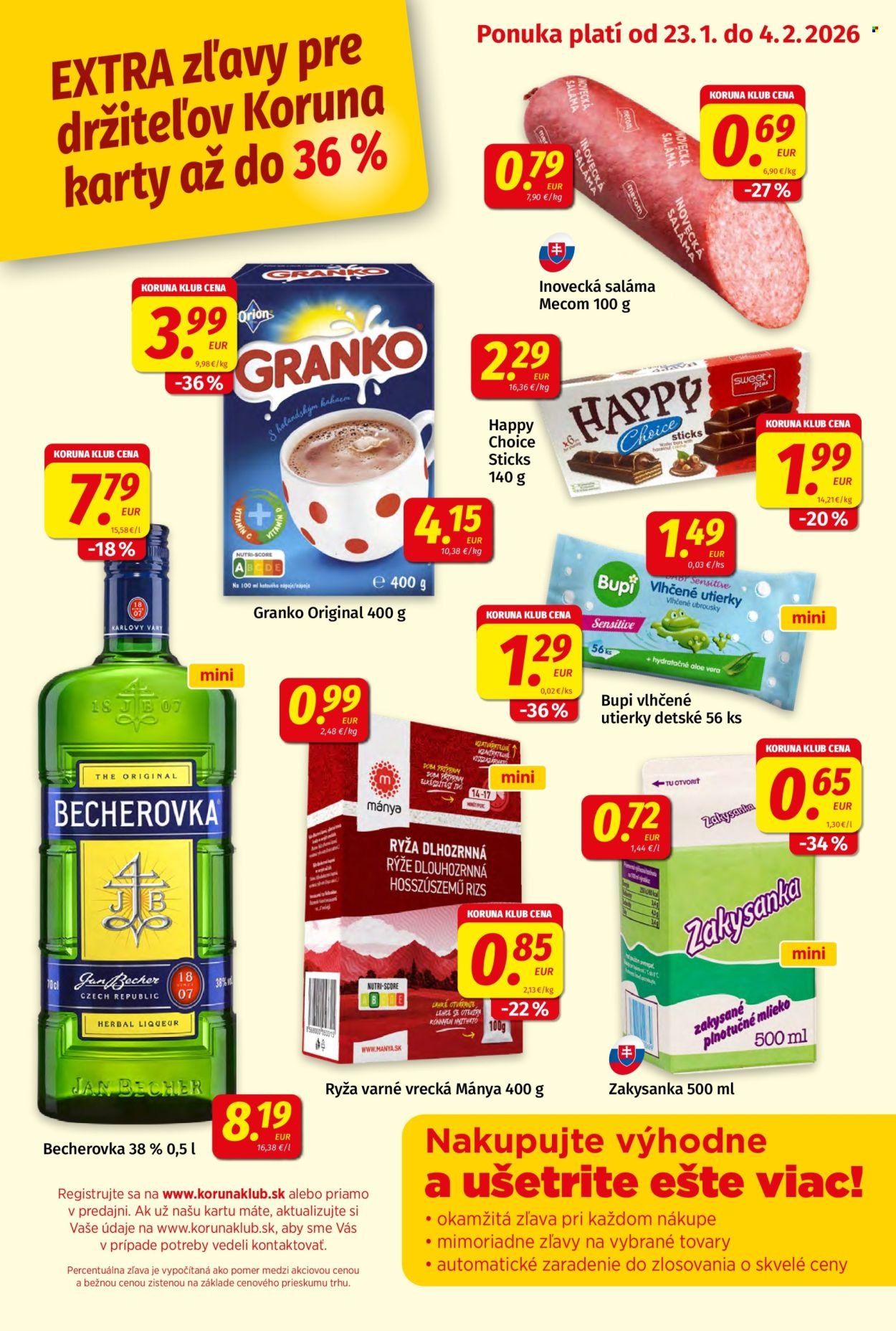 POTRAVINY KORUNA leták - Od piatka 23.1.2026 (2026-01-23 - 2026-02-04) | 1