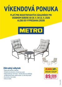 METRO leták - Víkendová ponuka Záhradný nábytok
