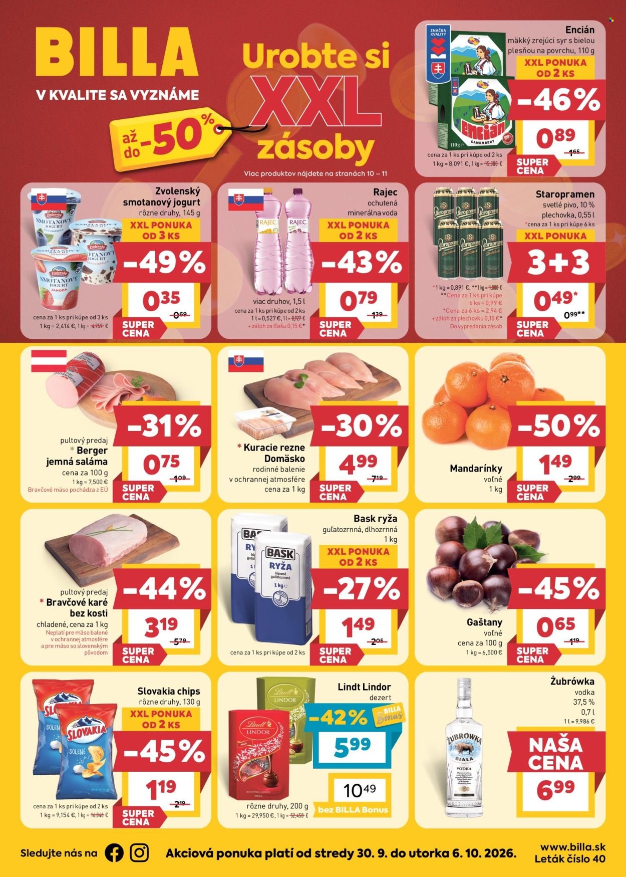 BILLA leták - Od stredy 30.9.2026
