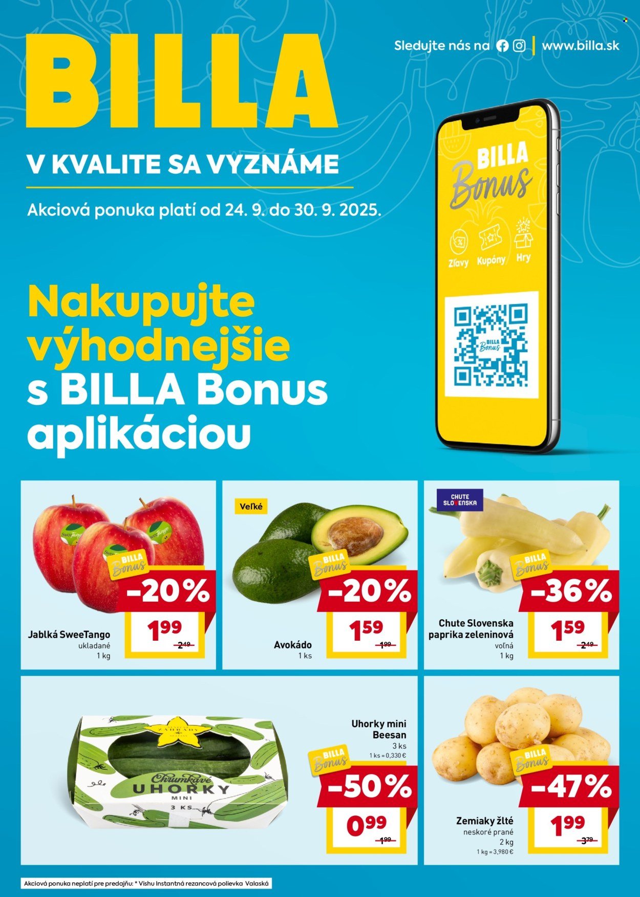 BILLA leták - Bonus leták (2025-09-24 - 2025-09-30) | 1