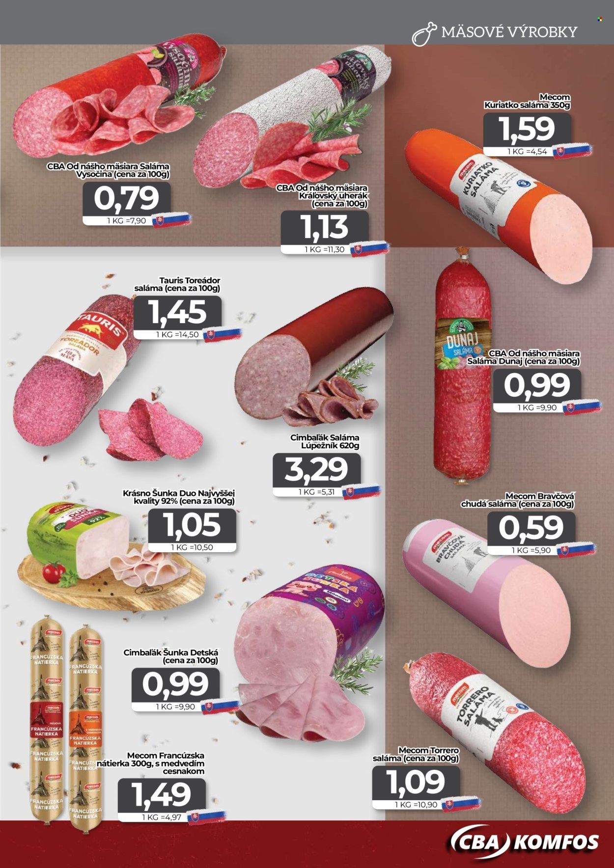 CBA KOMFOS leták - Výhodná ponuka - opäť lacnejšie