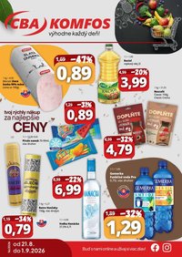 CBA KOMFOS leták - Výhodná ponuka - opäť lacnejšie