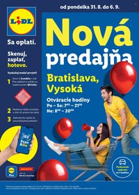 LIDL leták - Nová predajňa Bratislava, Vysoká