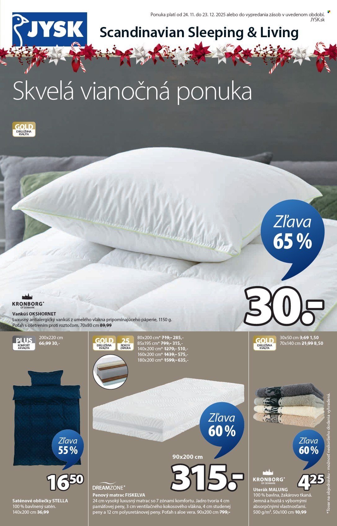 JYSK leták - Od pondelka 24.11.2025 (2025-11-24 - 2025-12-23) | 2