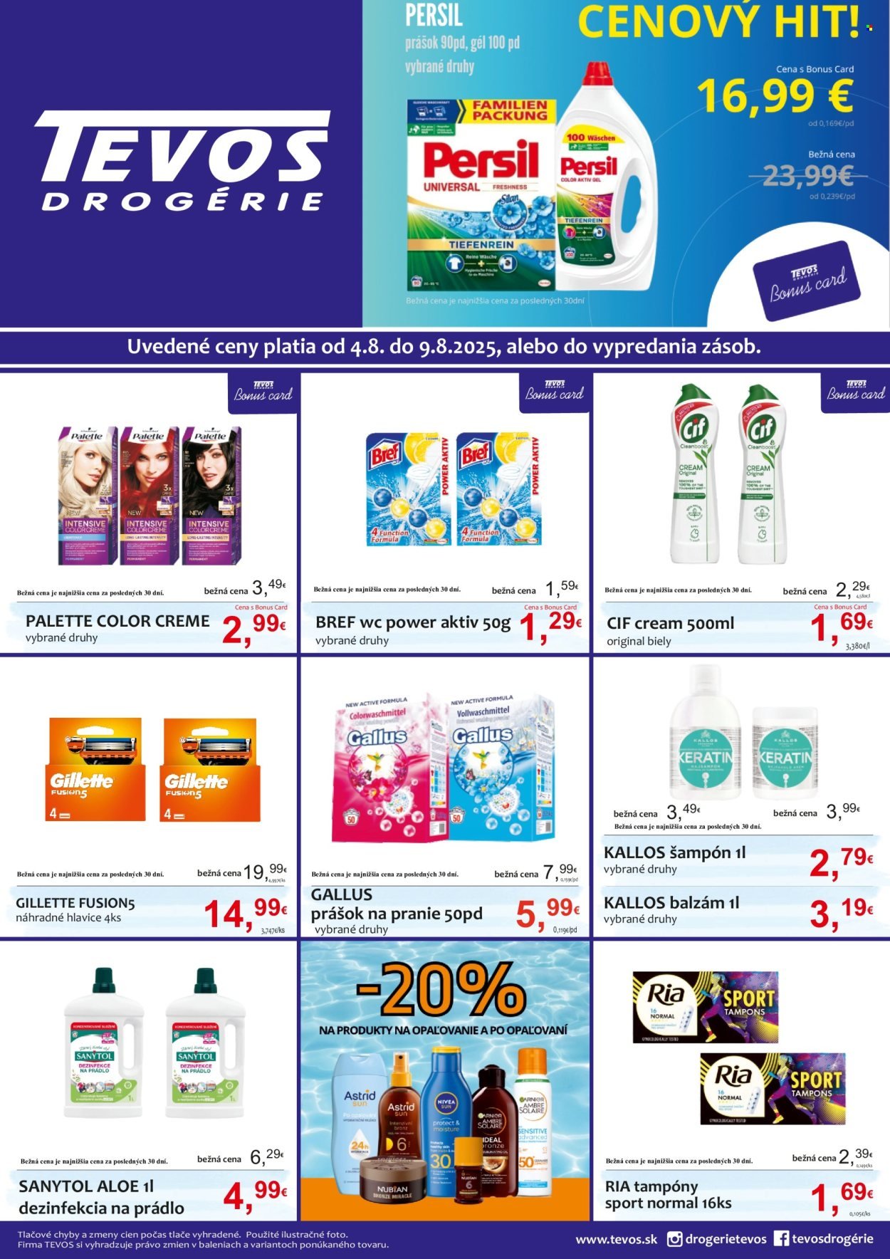 TEVOS DROGÉRIE leták - Od pondelka 4.8.2025 (2025-08-04 - 2025-08-09) | 1