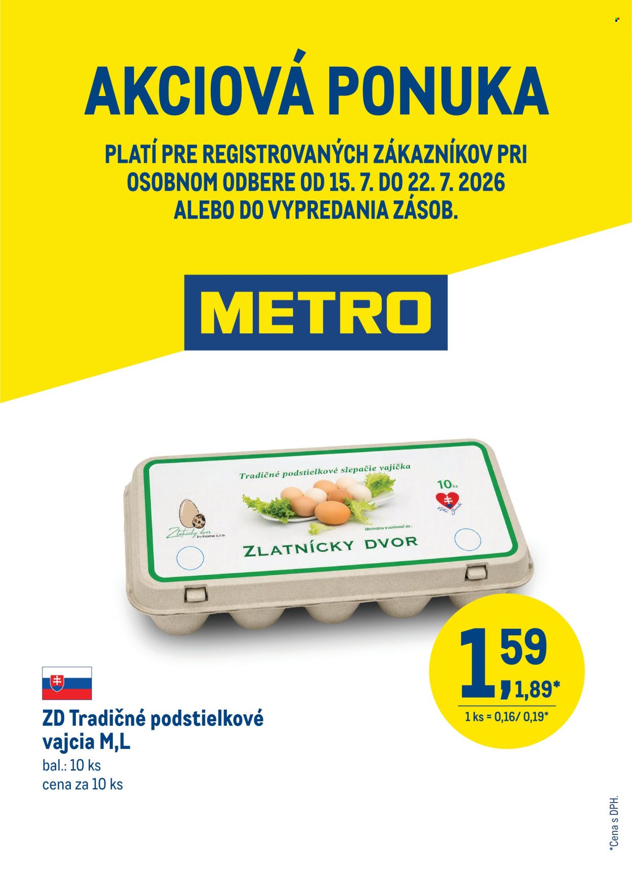 METRO leták - Akciová ponuka - vajíčka