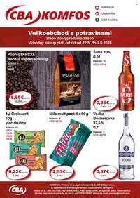 CBA KOMFOS leták - Výhodná ponuka VEĽKOOBCHOD