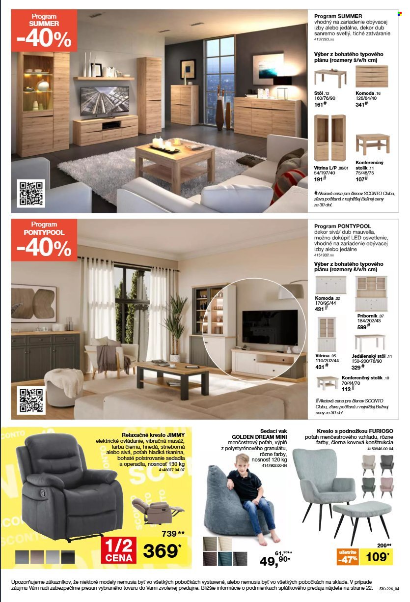 SCONTO NÁBYTOK leták - Od stredy 23.9.2026