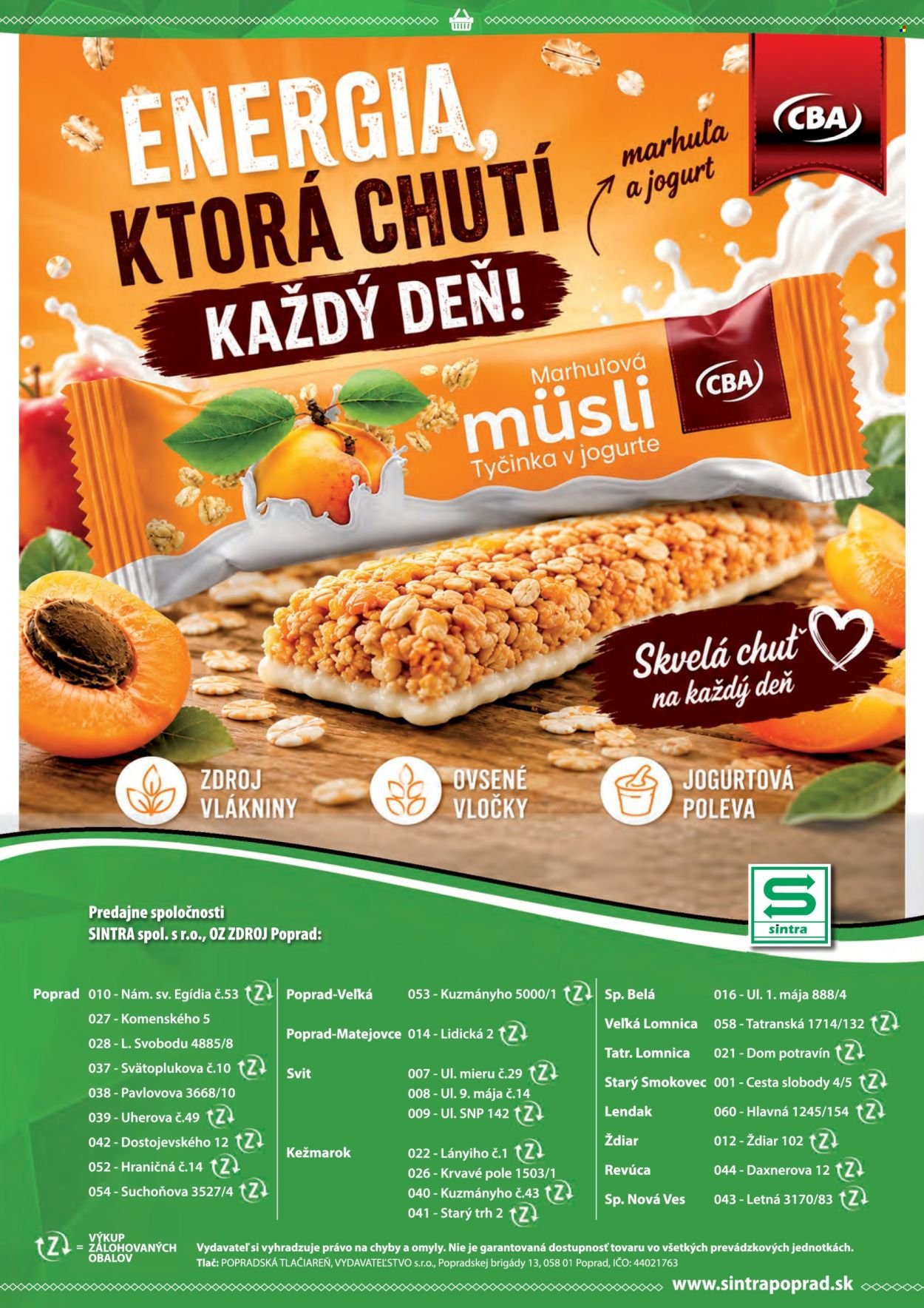SINTRA leták - Od štvrtka 3.9.2026