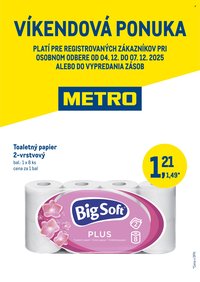 METRO leták - Víkendová ponuka - toaletný papier (2025-12-04 - 2025-12-07)