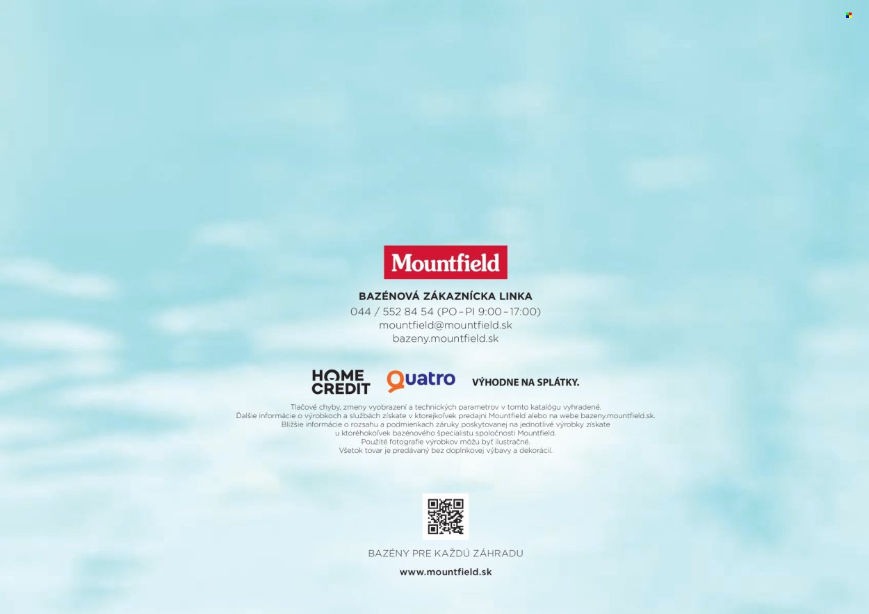 MOUNTFIELD leták - Katalóg prémiových bazénov