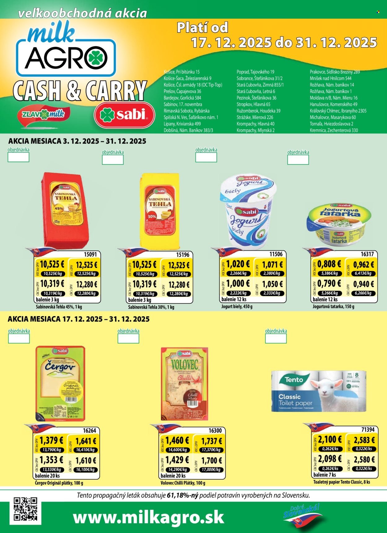 MILK AGRO leták - Cash & Carry (2025-12-17 - 2025-12-31) | 1