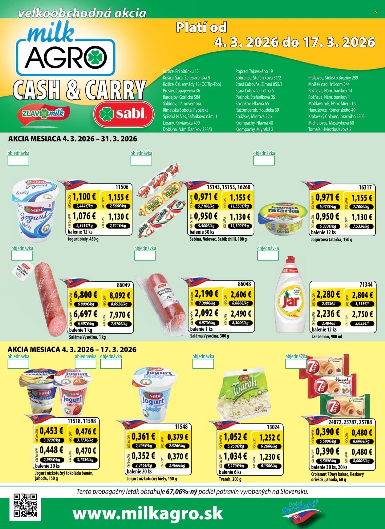MILK AGRO leták - Od stredy 4.3.2026 (2026-03-04 - 2026-03-17) | 1