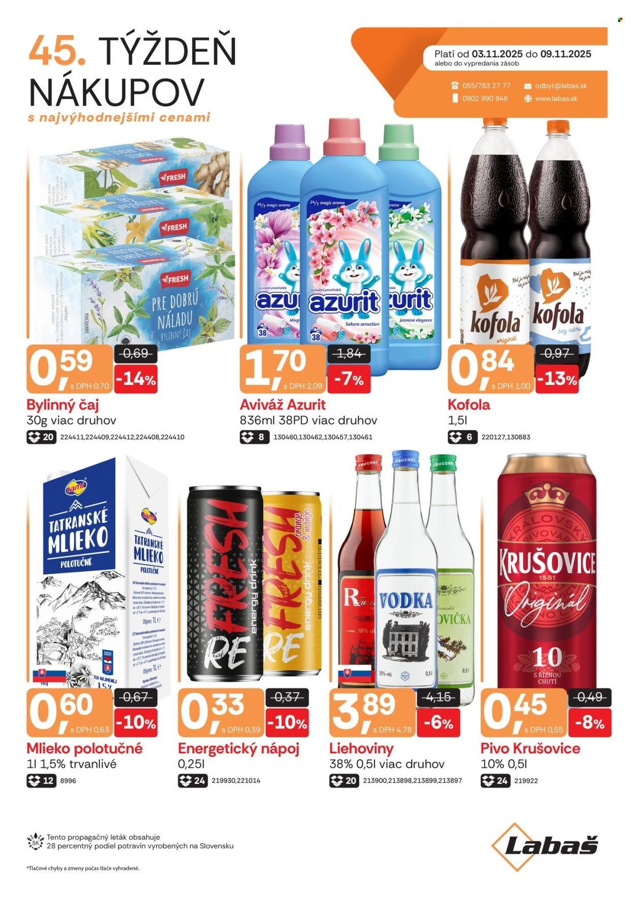 LABAŠ leták - Týždeň nákupov (2025-11-03 - 2025-11-09) | 1