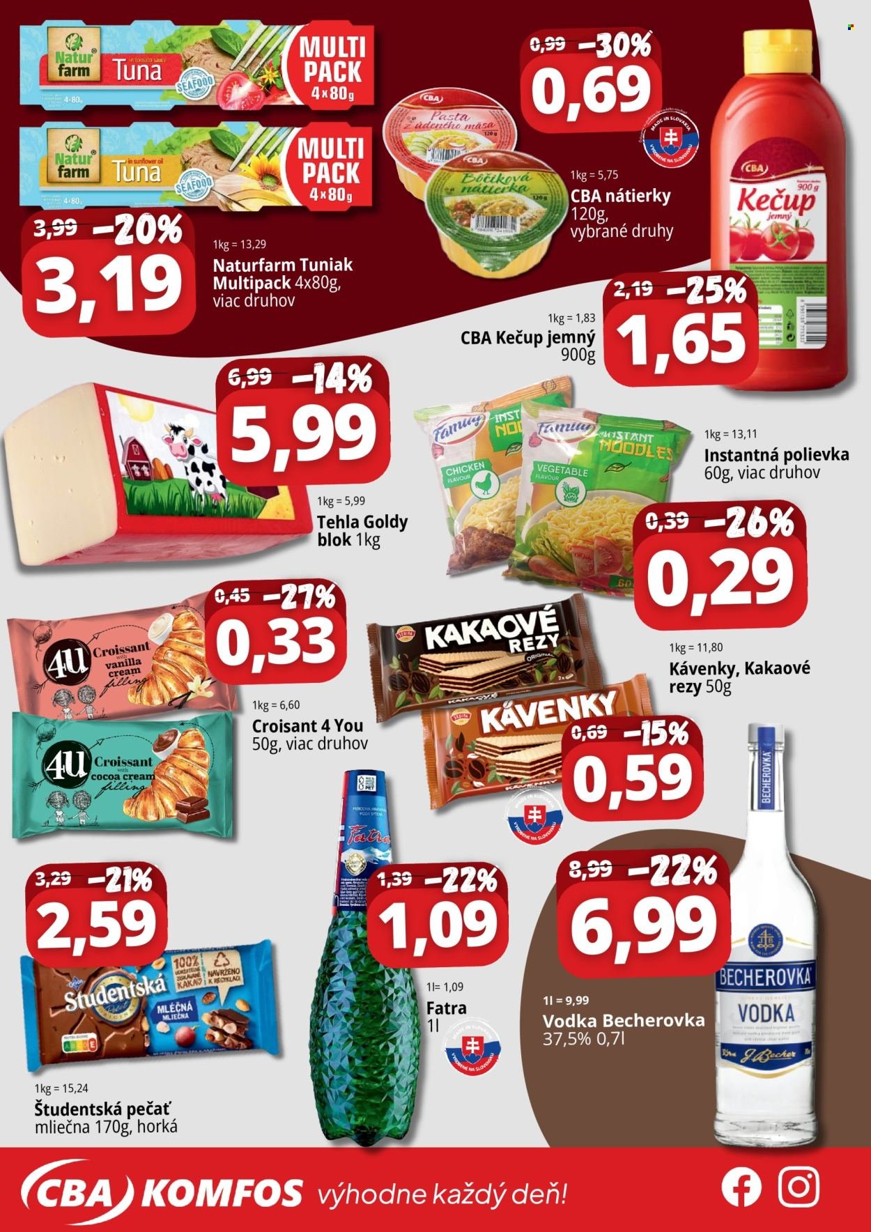 CBA KOMFOS leták - Super ceny - Výhodne každý deň!