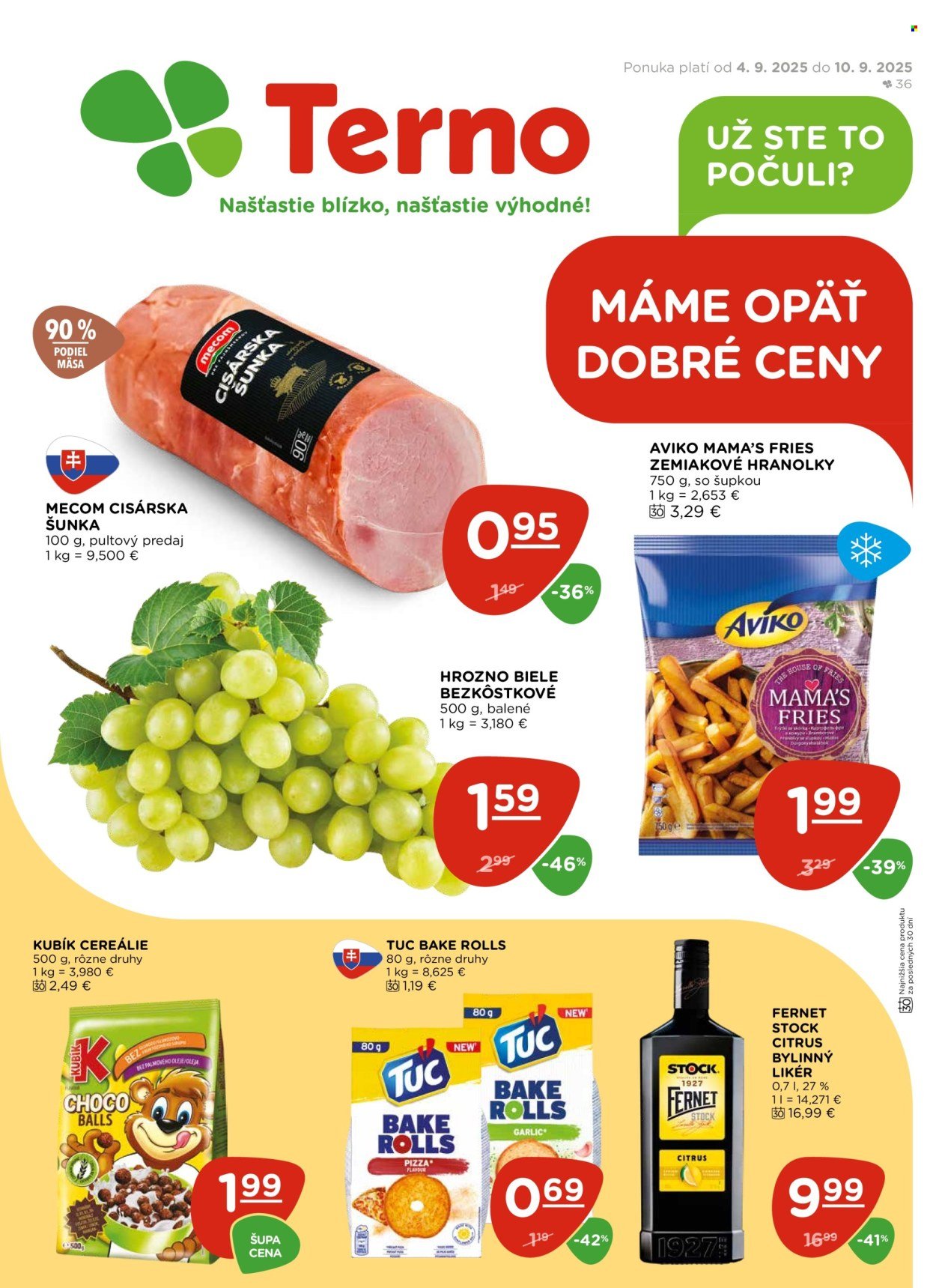 TERNO leták - Od štvrtka 4.9.2025 (2025-09-04 - 2025-09-10) | 1