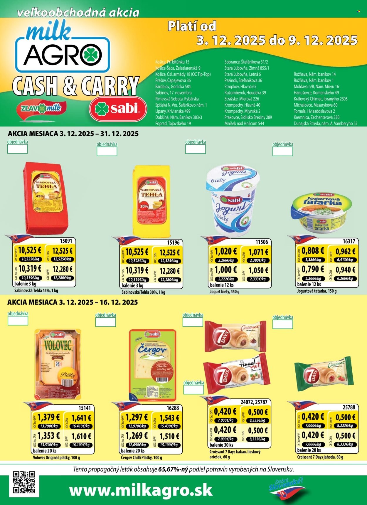 MILK AGRO leták - Cash & Carry (2025-12-03 - 2025-12-09) | 1