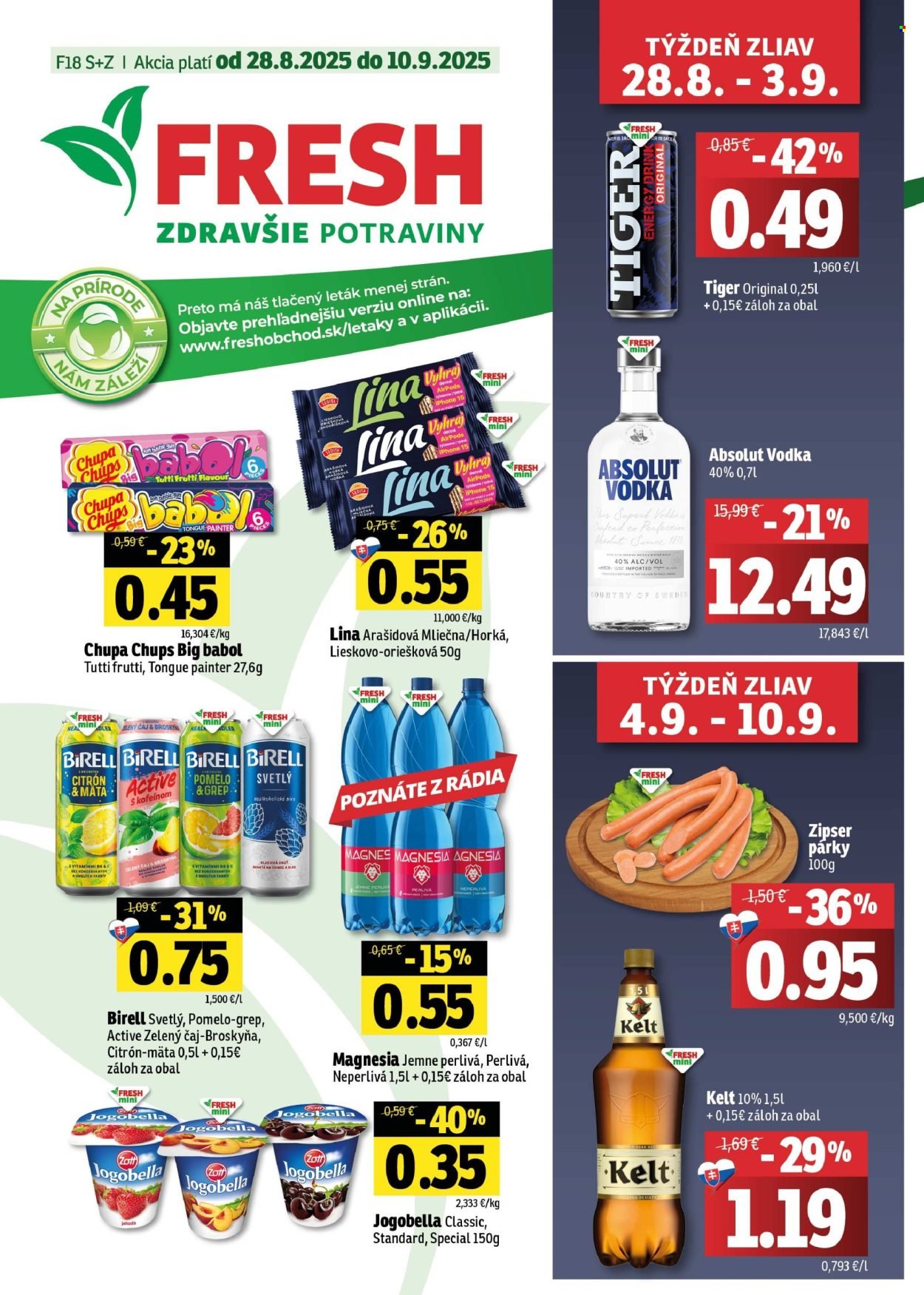 FRESH leták - Stredné a západné Slovensko (2025-08-28 - 2025-09-10) | 1