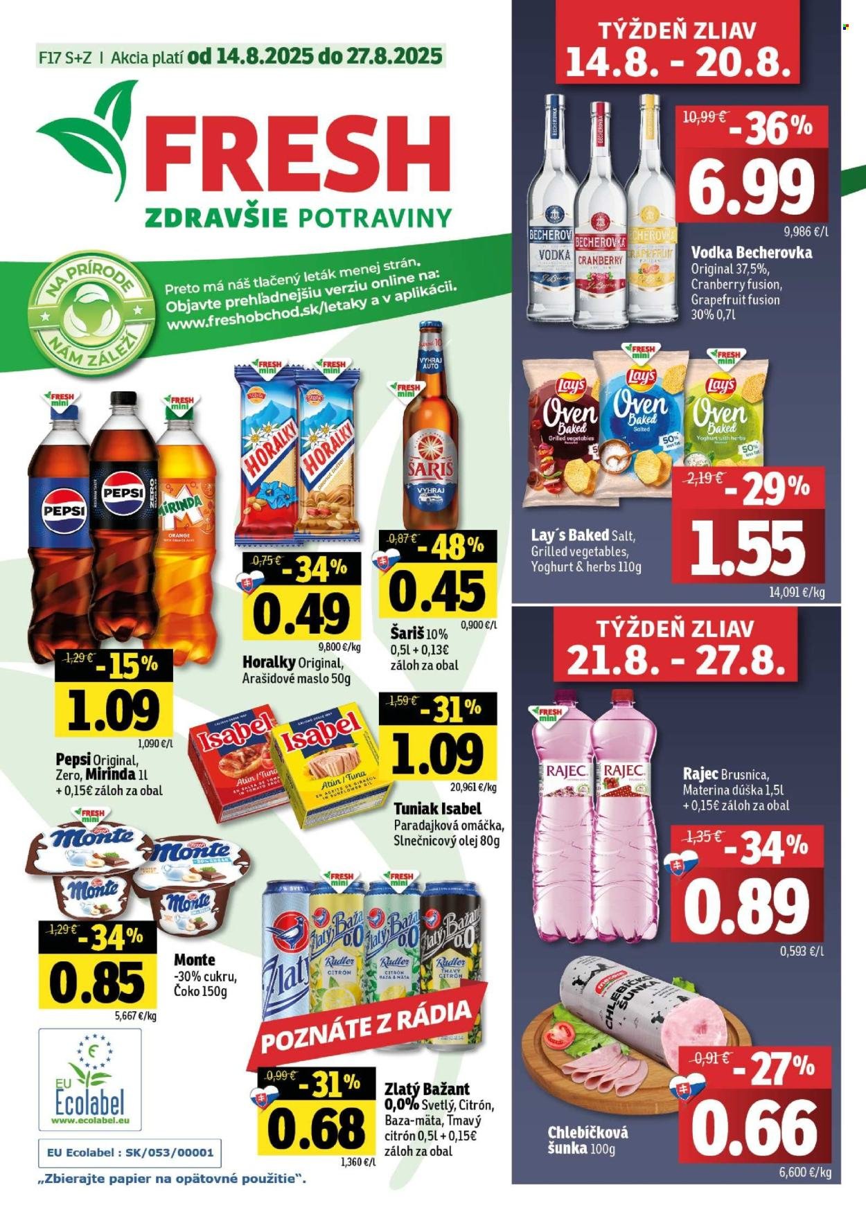 FRESH leták - Stredné a západné Slovensko (2025-08-14 - 2025-08-27) | 1