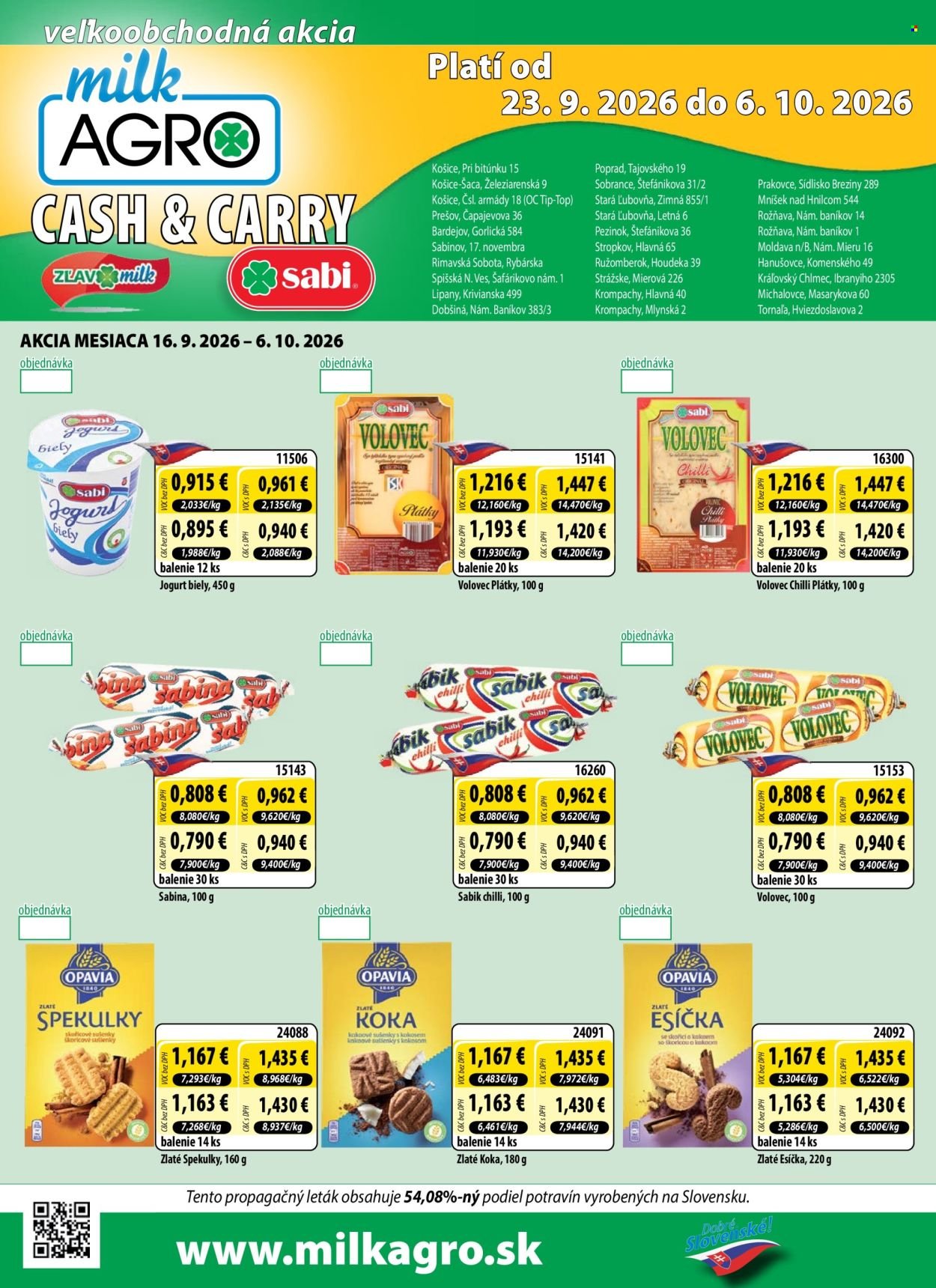MILK AGRO leták - Cash nad Carry