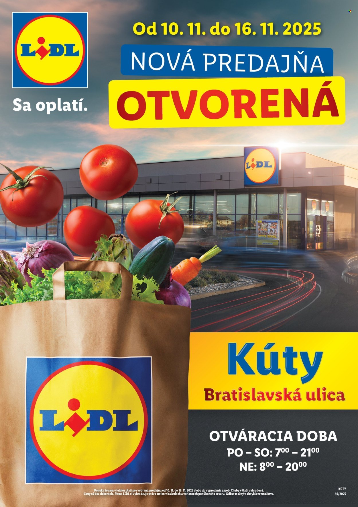 LIDL leták - Nová predajňa v Kútoch (2025-11-10 - 2025-11-16) | 1