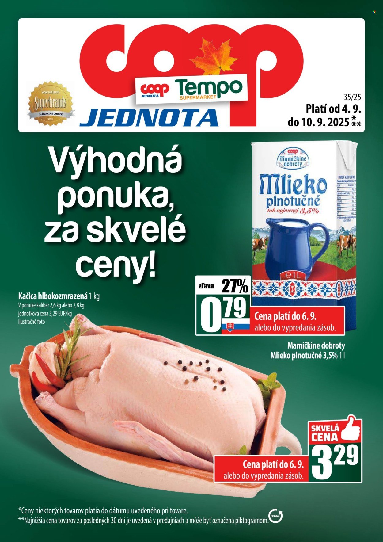COOP JEDNOTA leták - Od štvrtka 4.9.2025 (2025-09-04 - 2025-09-10) | 1