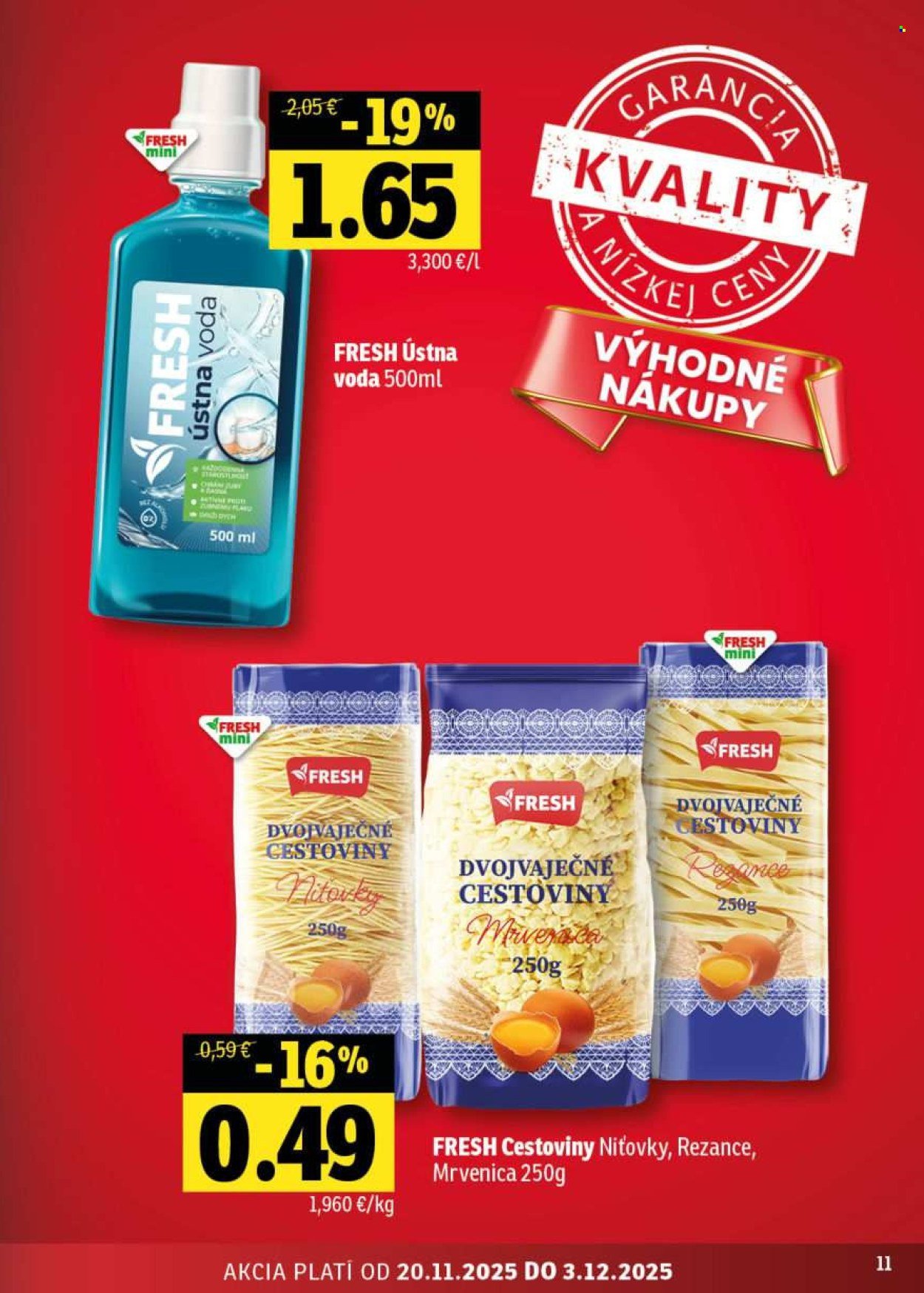 FRESH leták - Stredné a západné Slovensko (2025-11-20 - 2025-12-03) | 11