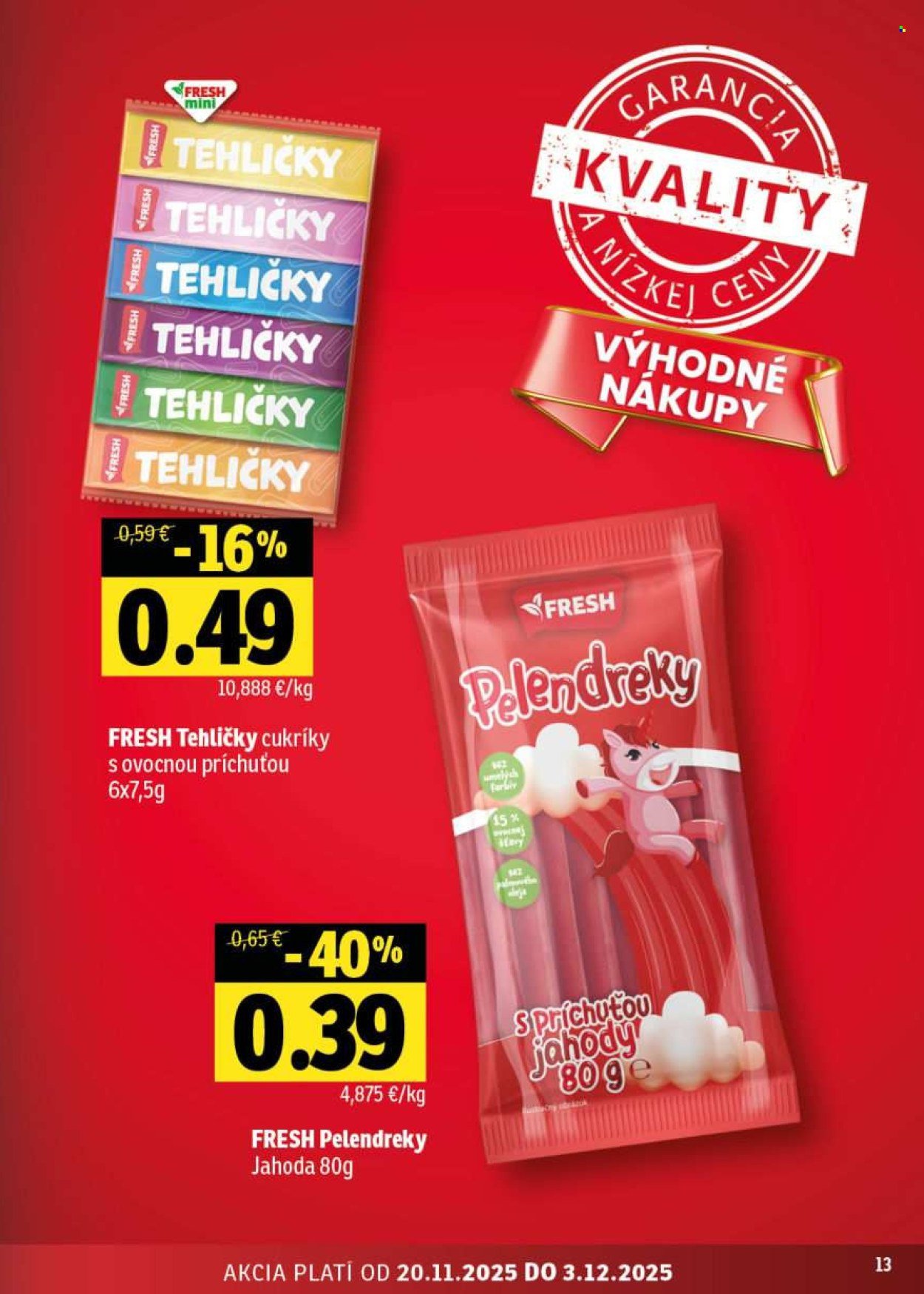 FRESH leták - Stredné a západné Slovensko (2025-11-20 - 2025-12-03) | 13