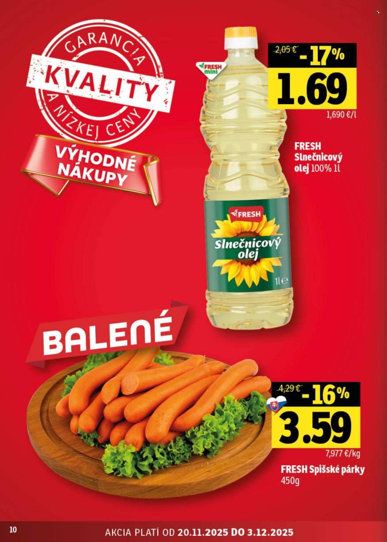 FRESH leták - Stredné a západné Slovensko (2025-11-20 - 2025-12-03) | 10