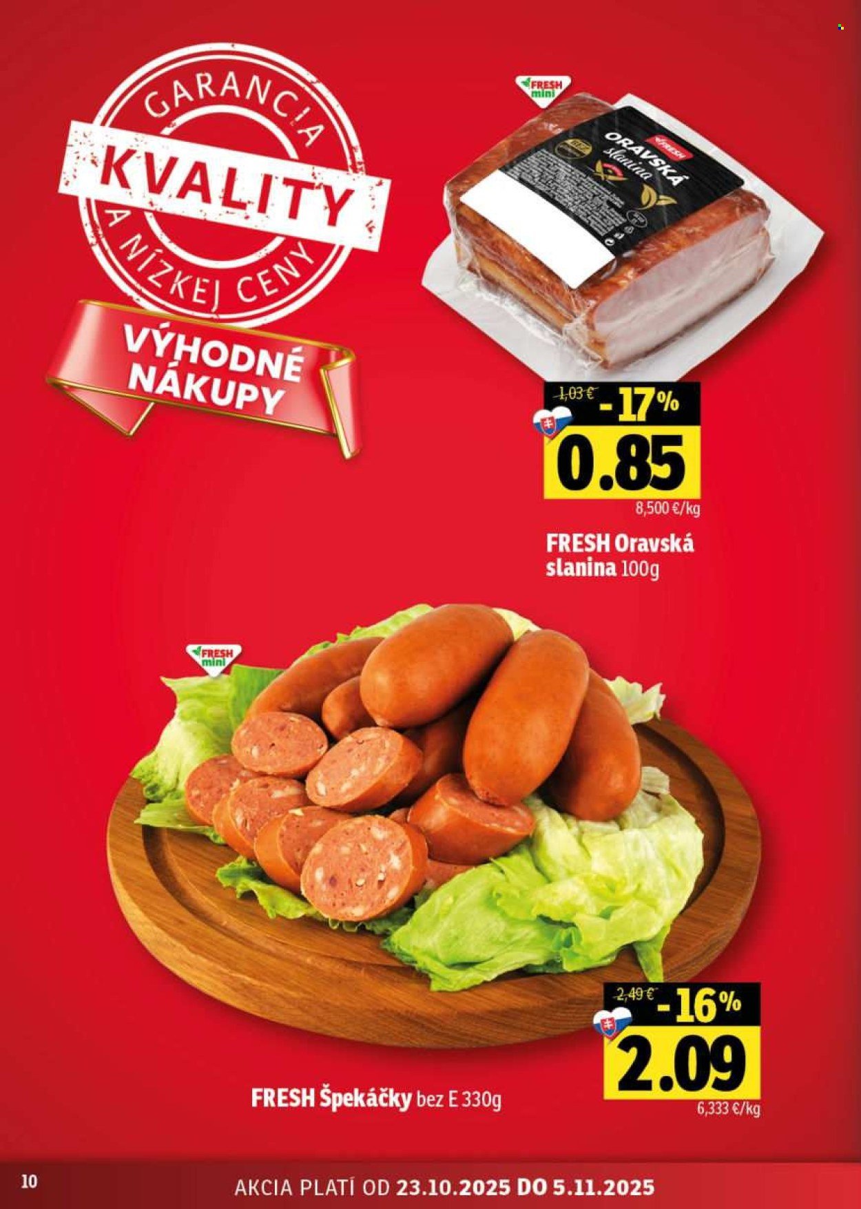 FRESH leták - Stredné a západné Slovensko (2025-10-23 - 2025-11-05) | 10