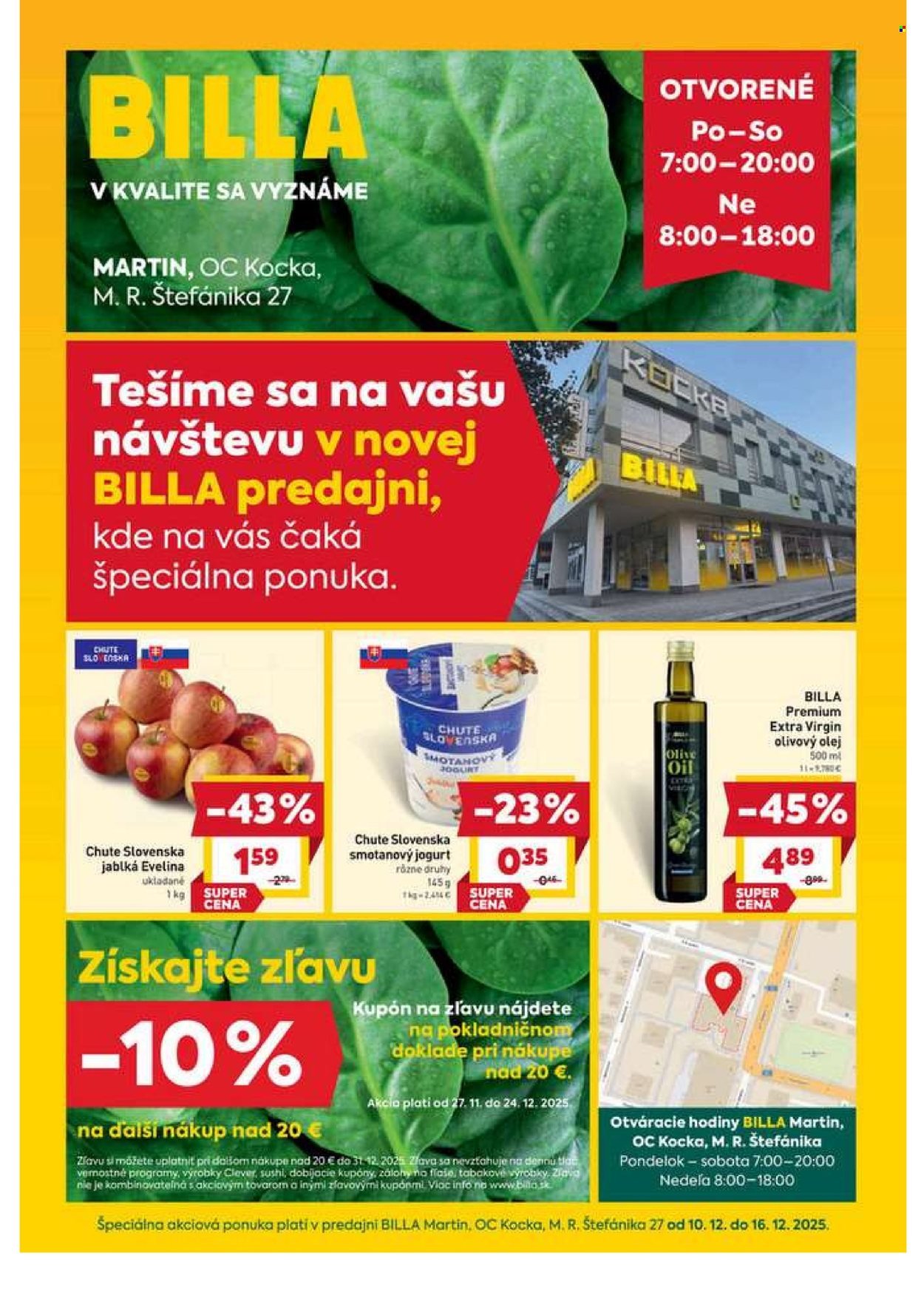 BILLA leták - Martin - OC Kocka, M. R. Štefánika 27 (2025-12-10 - 2025-12-16) | 1