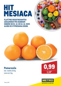 METRO leták - Hit mesiaca decembri (2025-12-01 - 2025-12-14)
