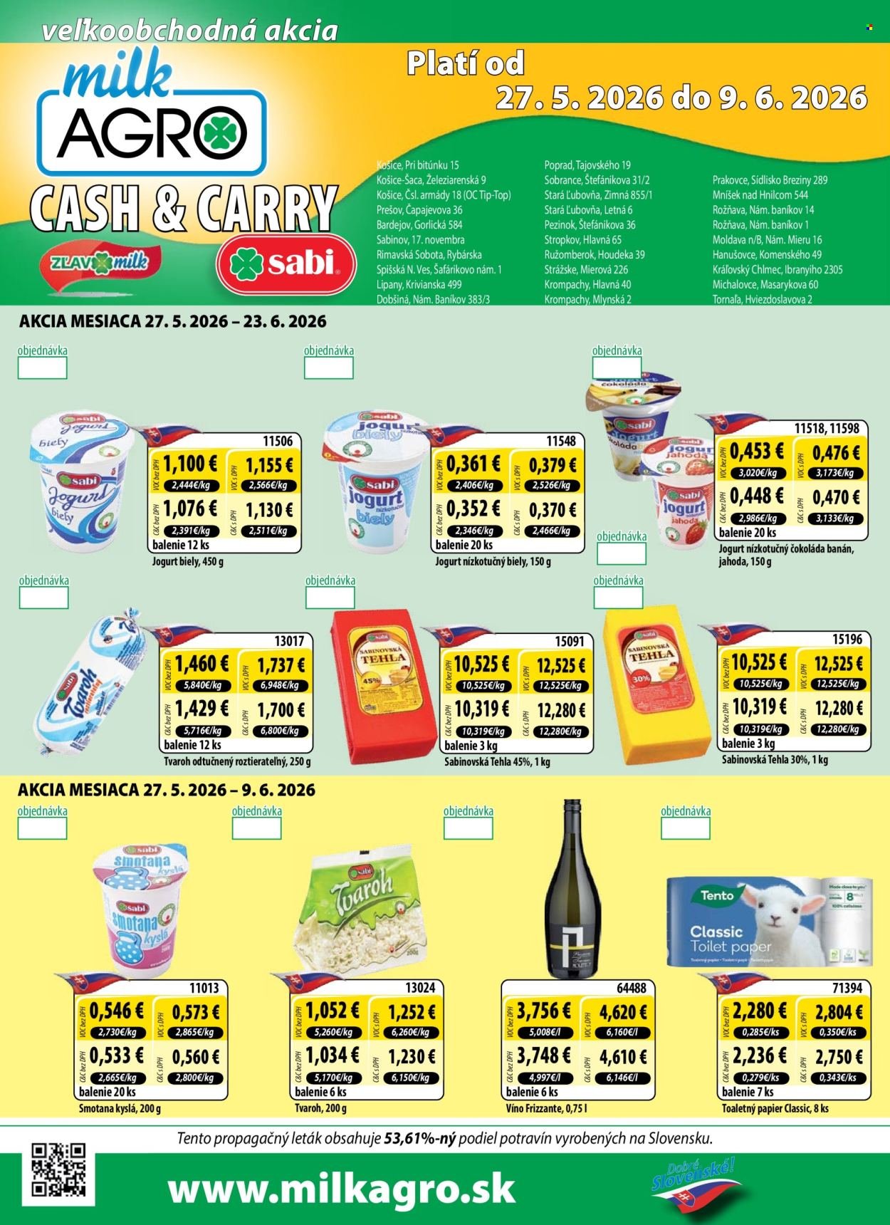 MILK AGRO leták - Cash & Carry (2026-05-27 - 2026-06-09) | 1