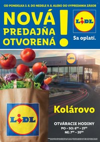 LIDL leták - Nová predajňa v Kolárove