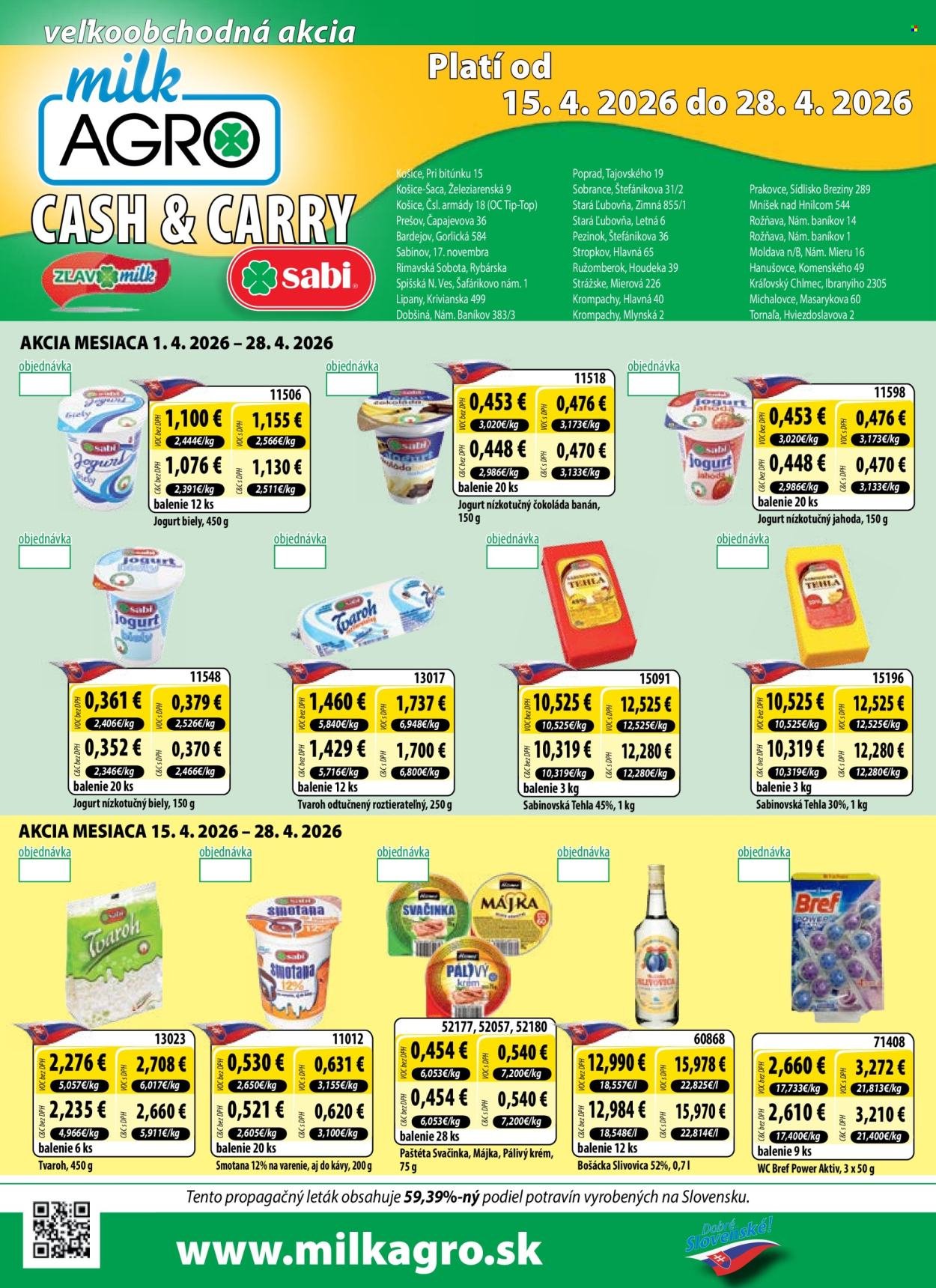 MILK AGRO leták - Cash & Carry (2026-04-15 - 2026-04-28) | 1