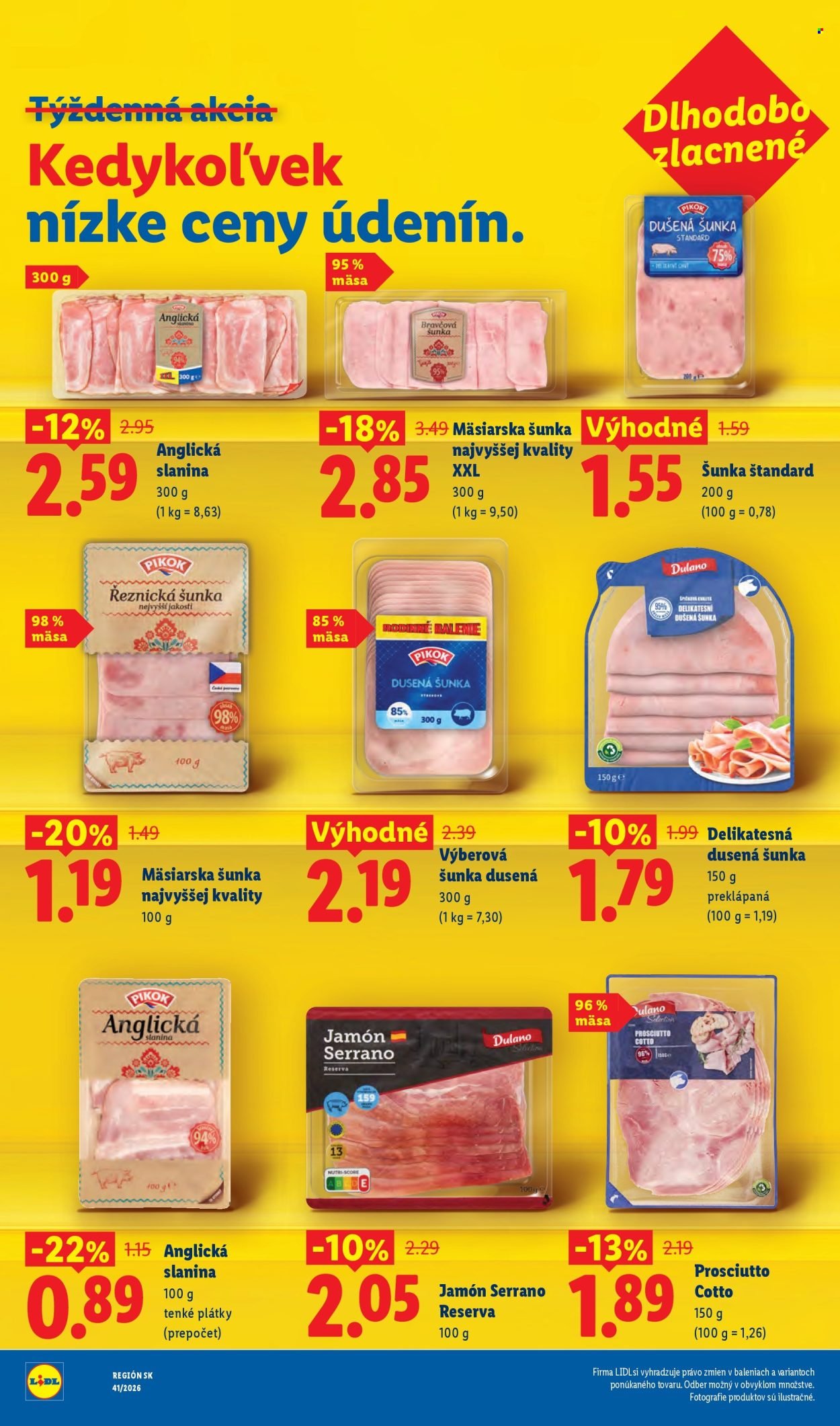 LIDL leták - Dlhodobo zlacnené