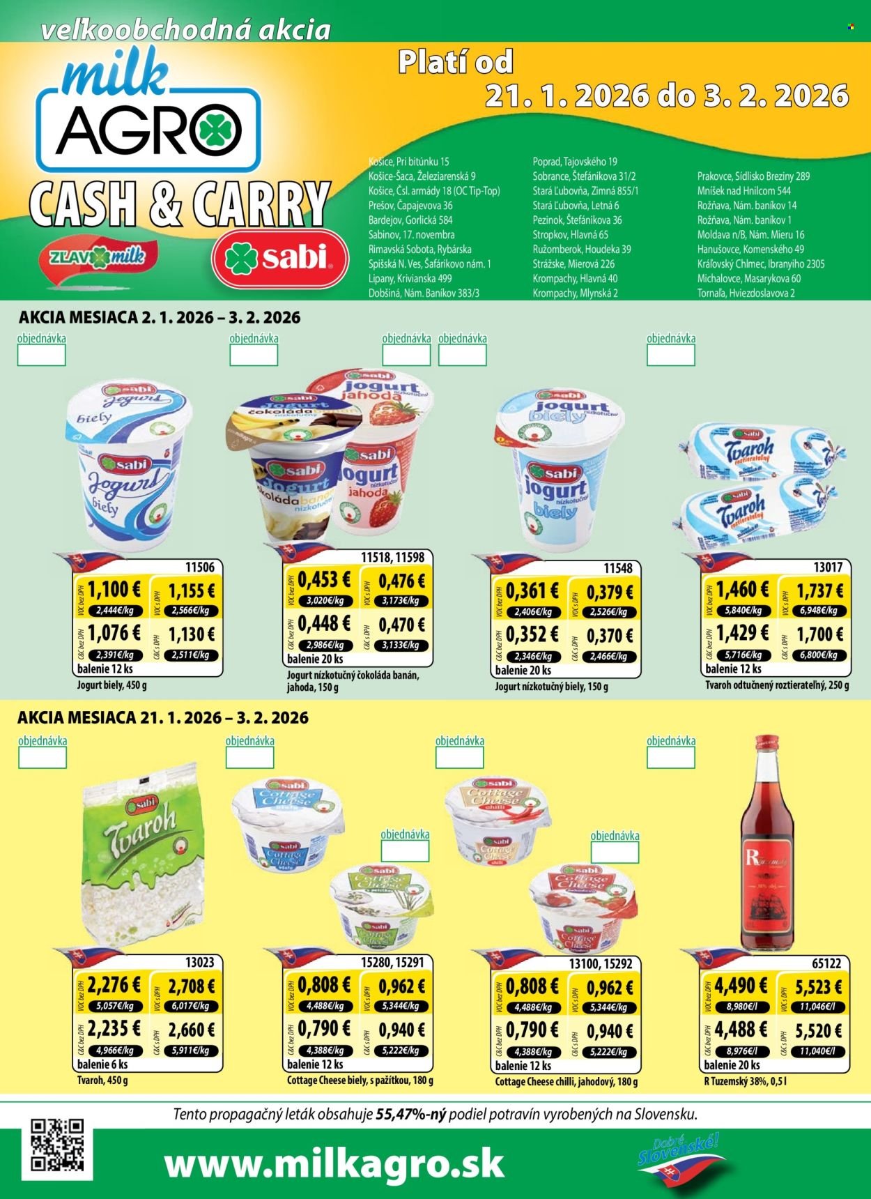 MILK AGRO leták - Cash & Carry (2026-01-21 - 2026-02-03) | 1