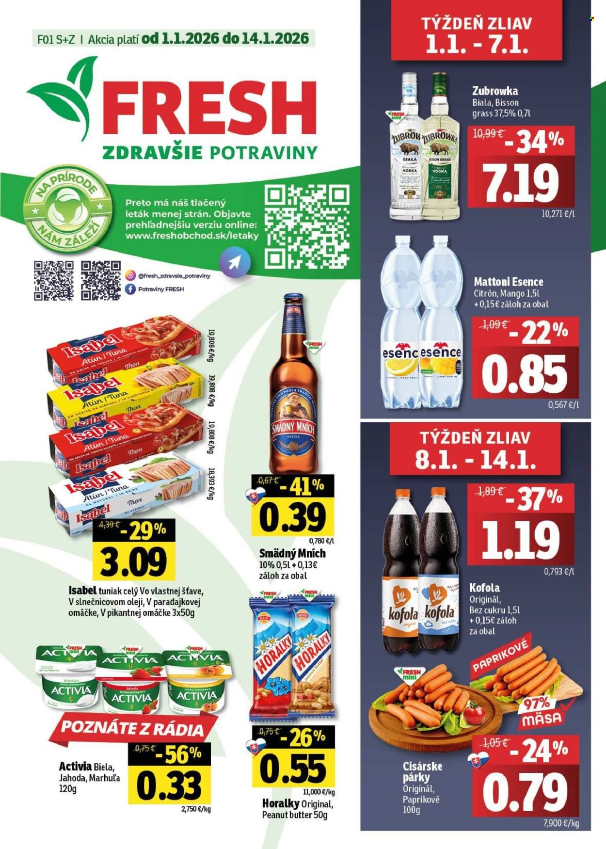 FRESH leták - Stredné a západné Slovensko (2026-01-01 - 2026-01-14) | 1