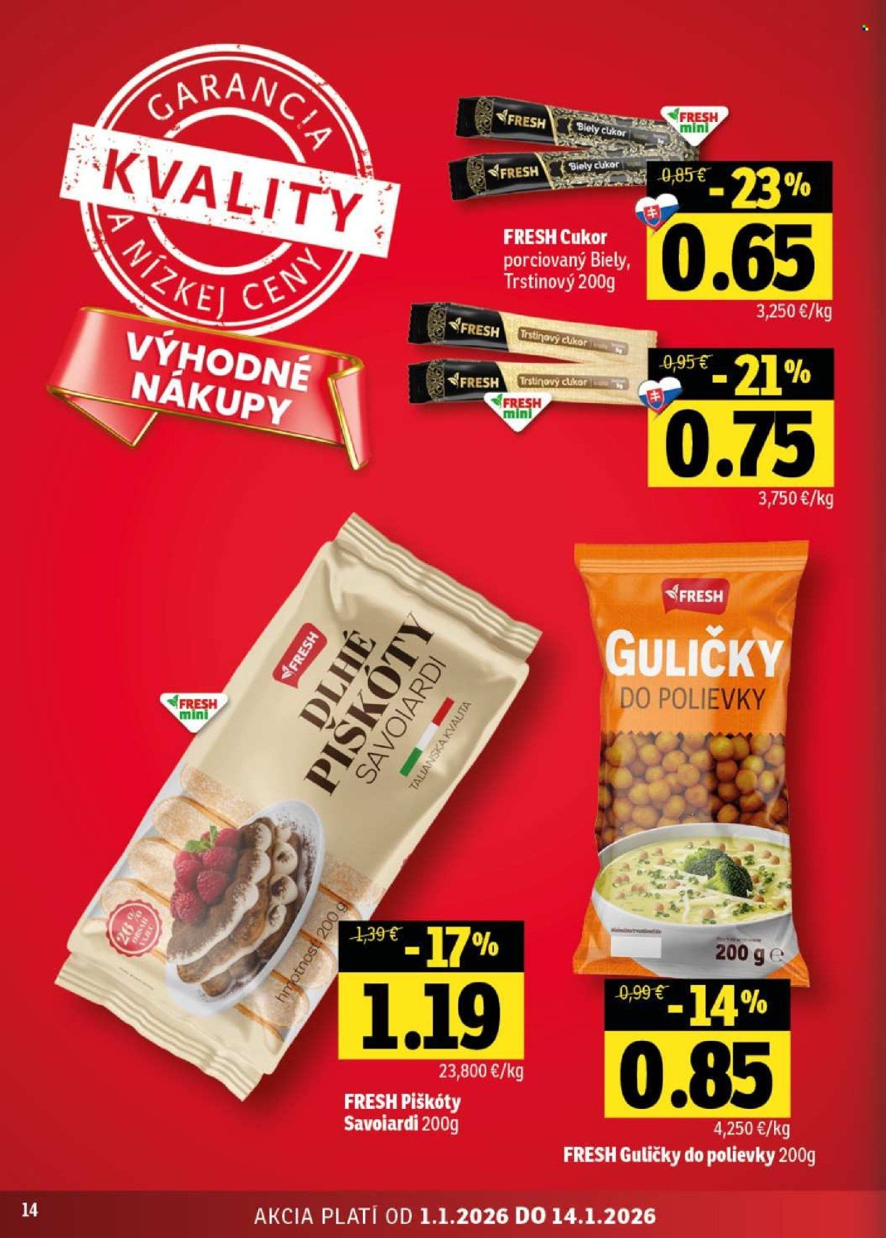 FRESH leták - Stredné a západné Slovensko (2026-01-01 - 2026-01-14) | 14
