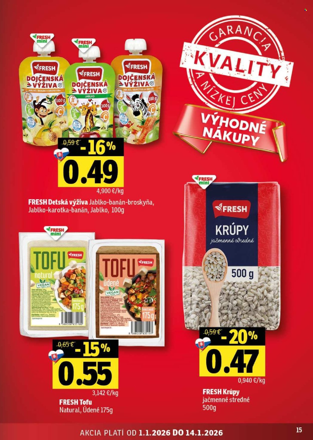FRESH leták - Stredné a západné Slovensko (2026-01-01 - 2026-01-14) | 15