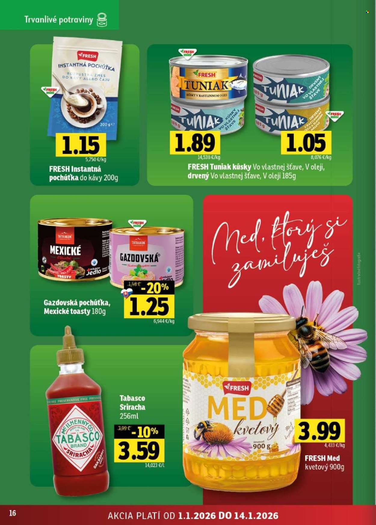 FRESH leták - Stredné a západné Slovensko (2026-01-01 - 2026-01-14) | 16