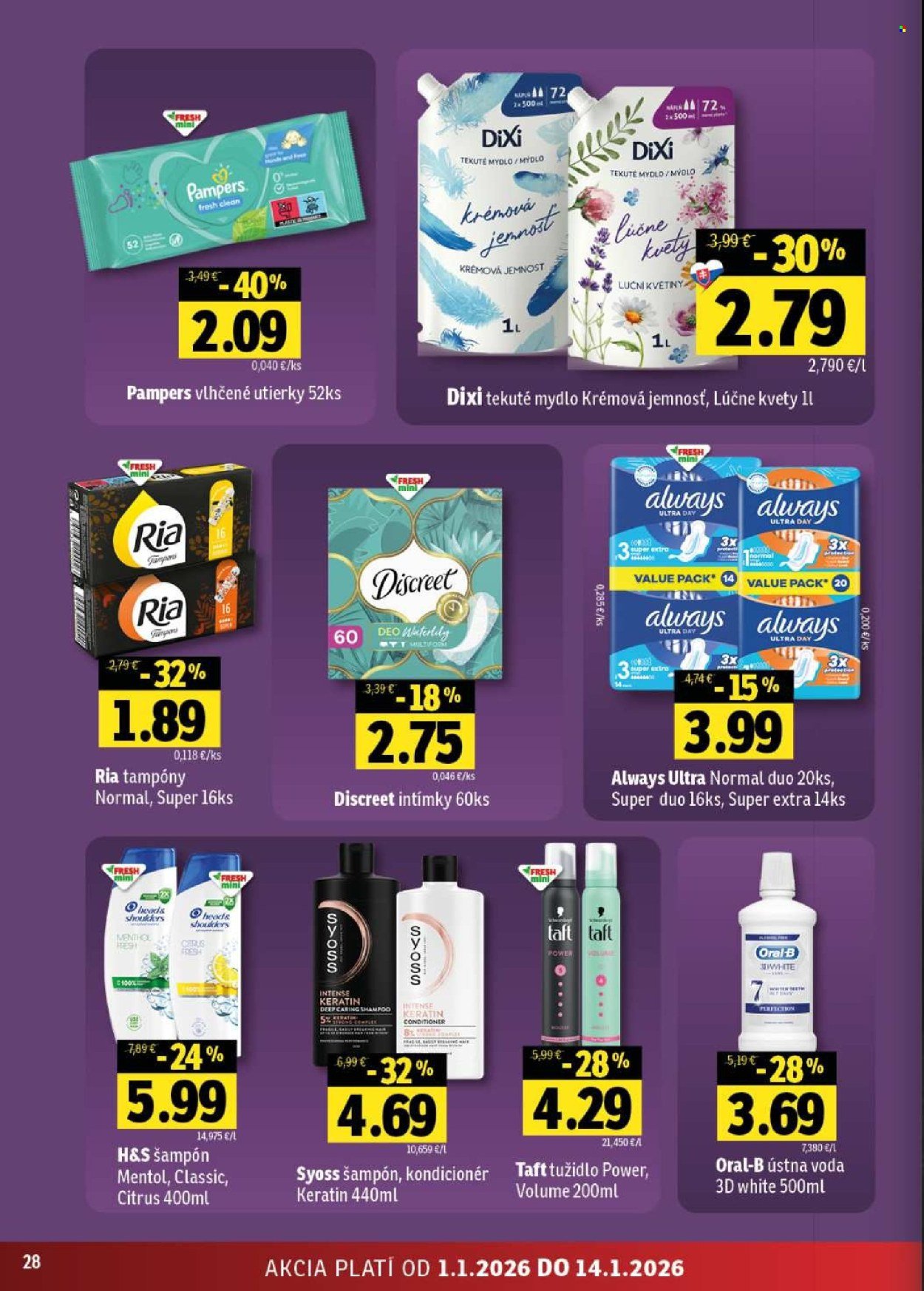 FRESH leták - Stredné a západné Slovensko (2026-01-01 - 2026-01-14) | 28